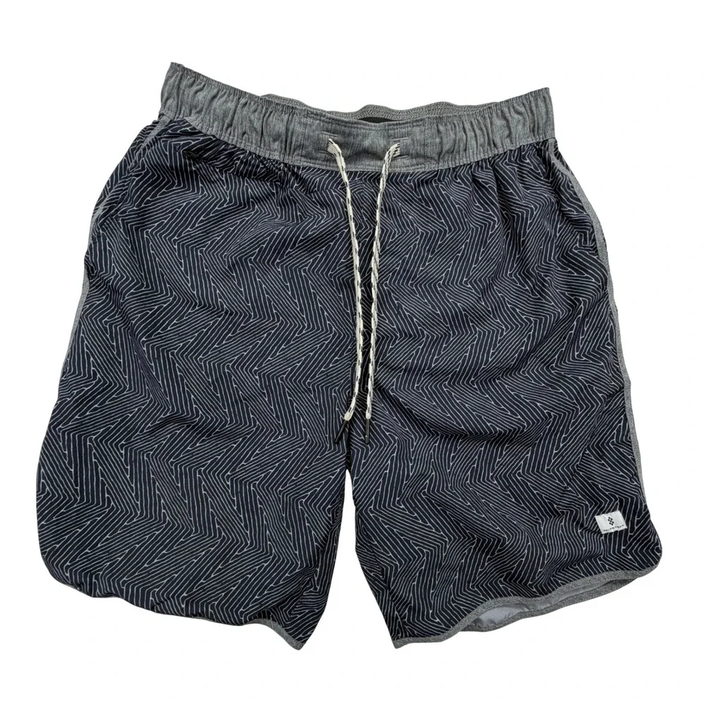 7Diamonds Board Shorts Mens S Geometric Hybrid Swim Trunks Pockets Drawstring
